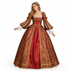 Burgundy Renaissance Dress - Fantasy Ball Gown, Medieval Dress, Tudor Costume