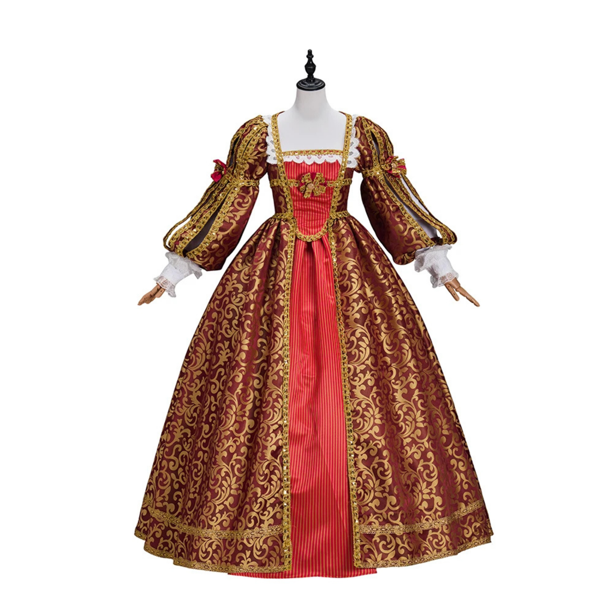 Burgundy Renaissance Dress - Fantasy Ball Gown, Medieval Dress, Tudor Costume