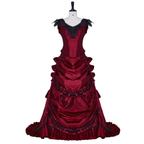 Burgundy Victorian Ball Gown - Gothic Fantasy Dress, Vampire Costume