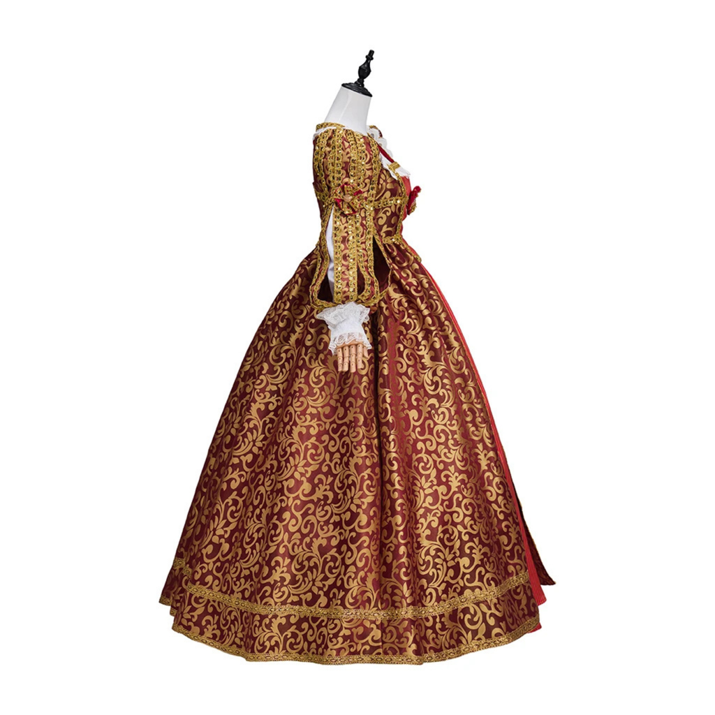 Burgundy Renaissance Dress - Fantasy Ball Gown, Medieval Dress, Tudor Costume