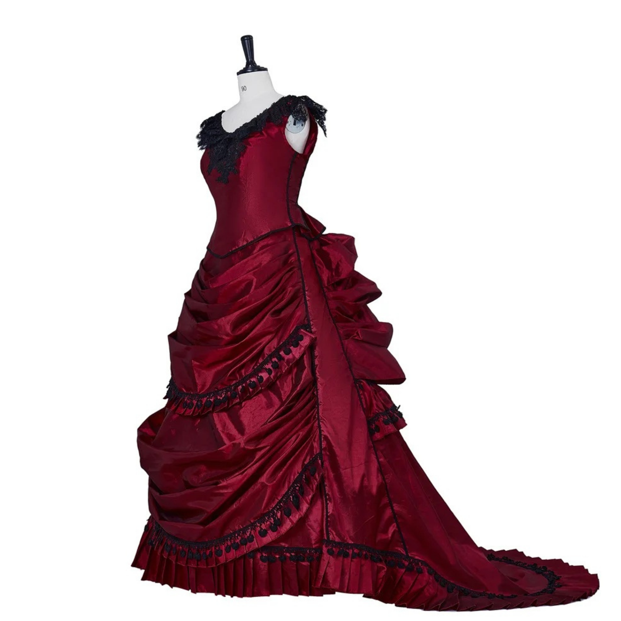 Burgundy Victorian Ball Gown - Gothic Fantasy Dress, Vampire Costume