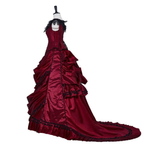 Burgundy Victorian Ball Gown - Gothic Fantasy Dress, Vampire Costume
