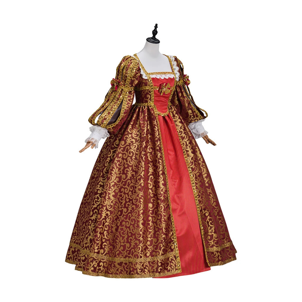 Burgundy Renaissance Dress - Fantasy Ball Gown, Medieval Dress, Tudor Costume
