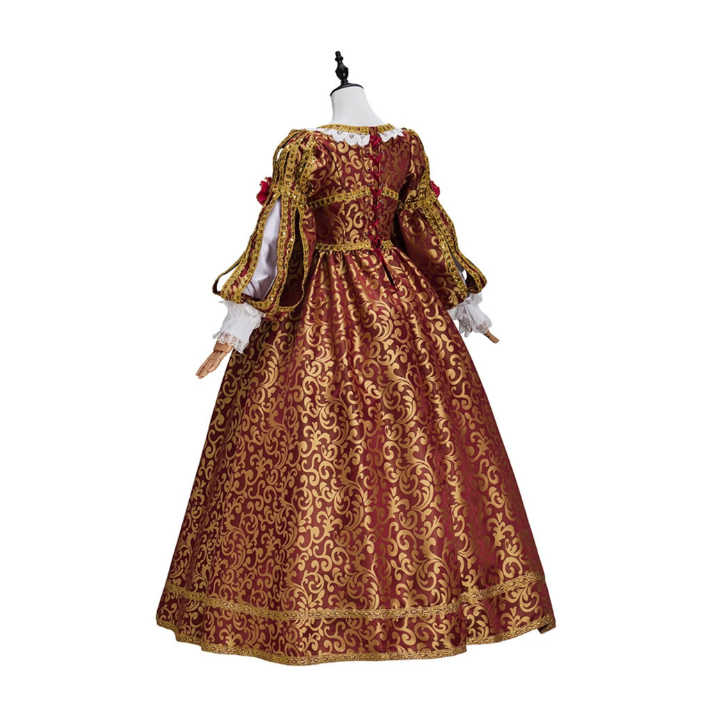 Burgundy Renaissance Dress - Fantasy Ball Gown, Medieval Dress, Tudor Costume