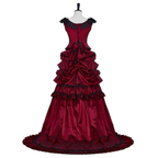 Burgundy Victorian Ball Gown - Gothic Fantasy Dress, Vampire Costume