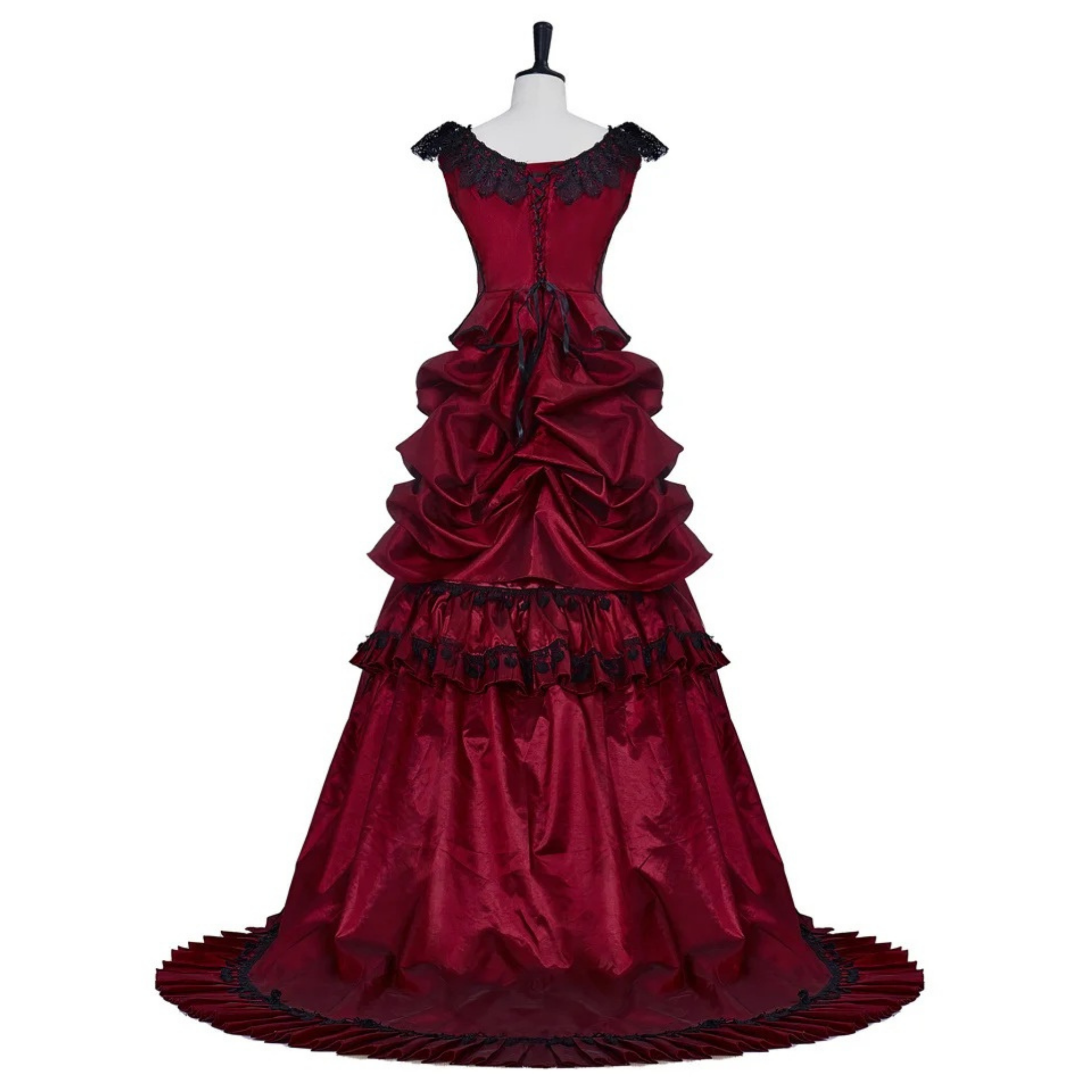 Burgundy Victorian Ball Gown - Gothic Fantasy Dress, Vampire Costume