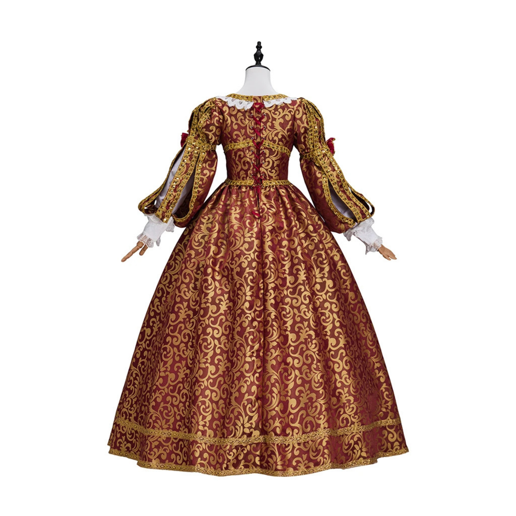 Burgundy Renaissance Dress - Fantasy Ball Gown, Medieval Dress, Tudor Costume