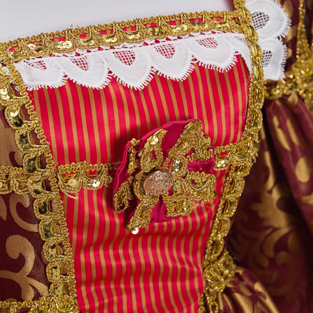 Burgundy Renaissance Dress - Fantasy Ball Gown, Medieval Dress, Tudor Costume