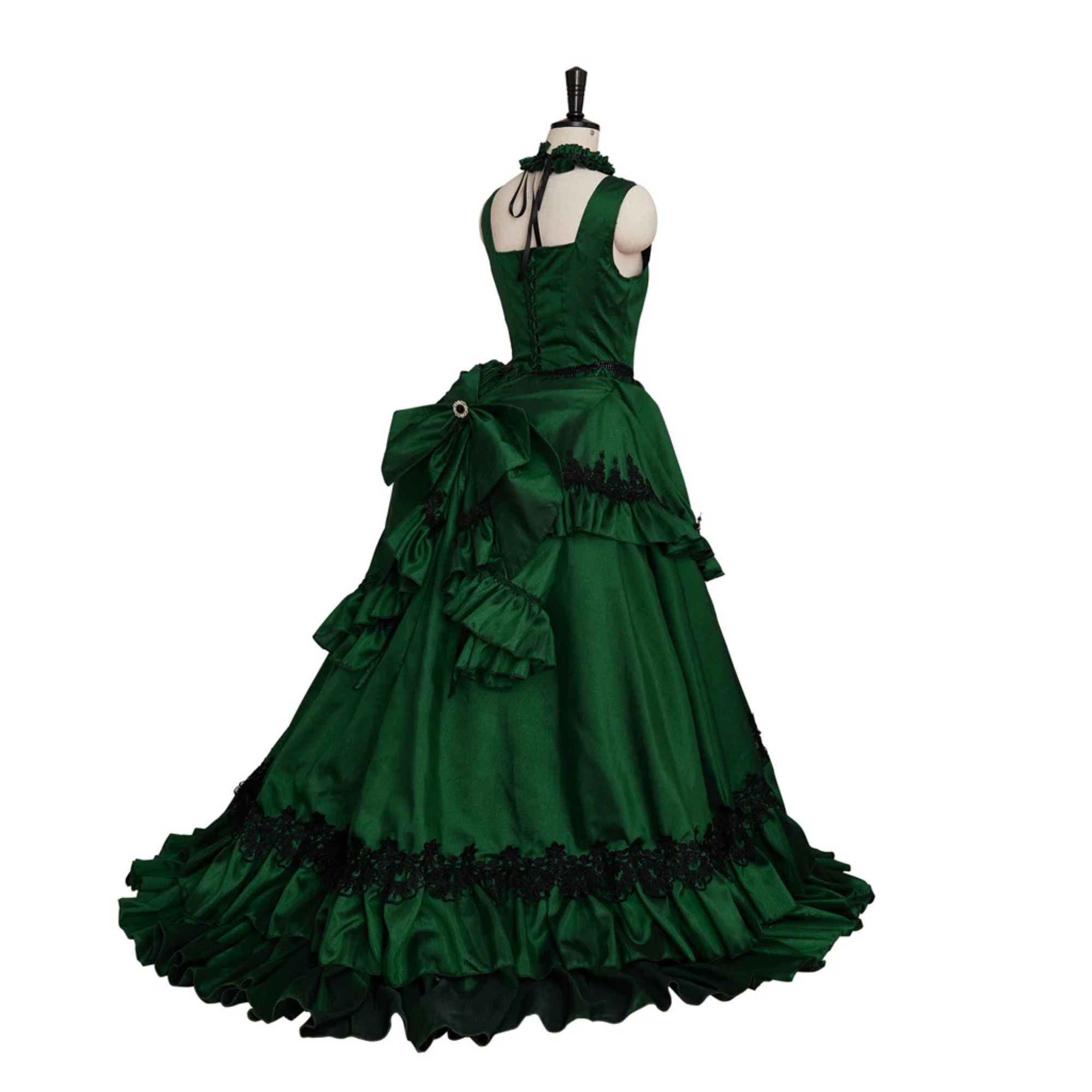Emerald Green Victorian Dress - Corset Bustle Ball Gown, Fantasy Renaissance Gown