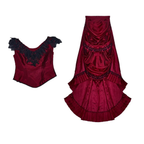 Burgundy Victorian Ball Gown - Gothic Fantasy Dress, Vampire Costume